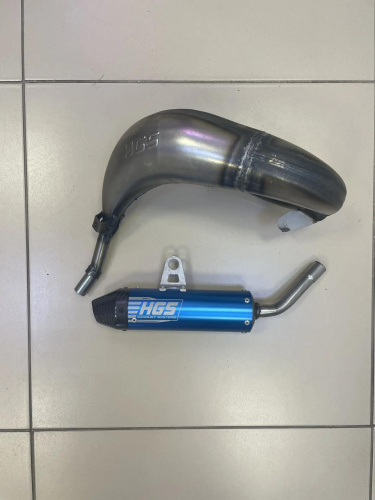 HGS Глушитель KTM SX65 24-25 BLUE/CARBON STEEL